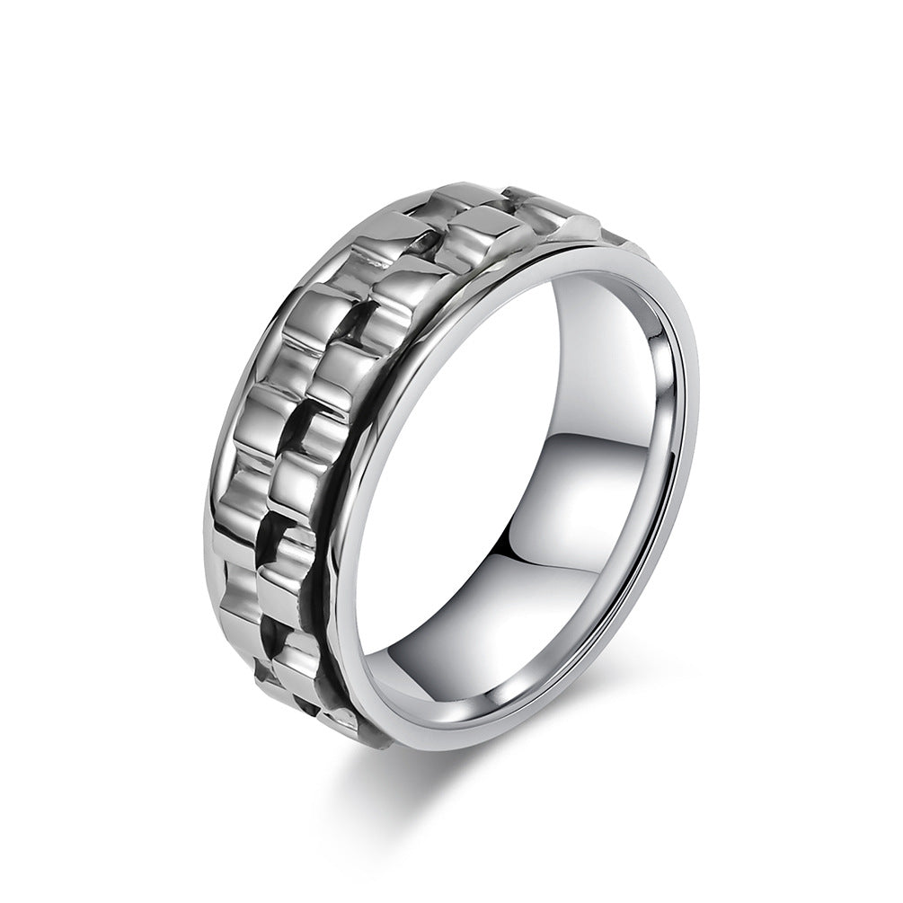 Wholesale Rotatable Gear Decompression Titanium Steel Rings